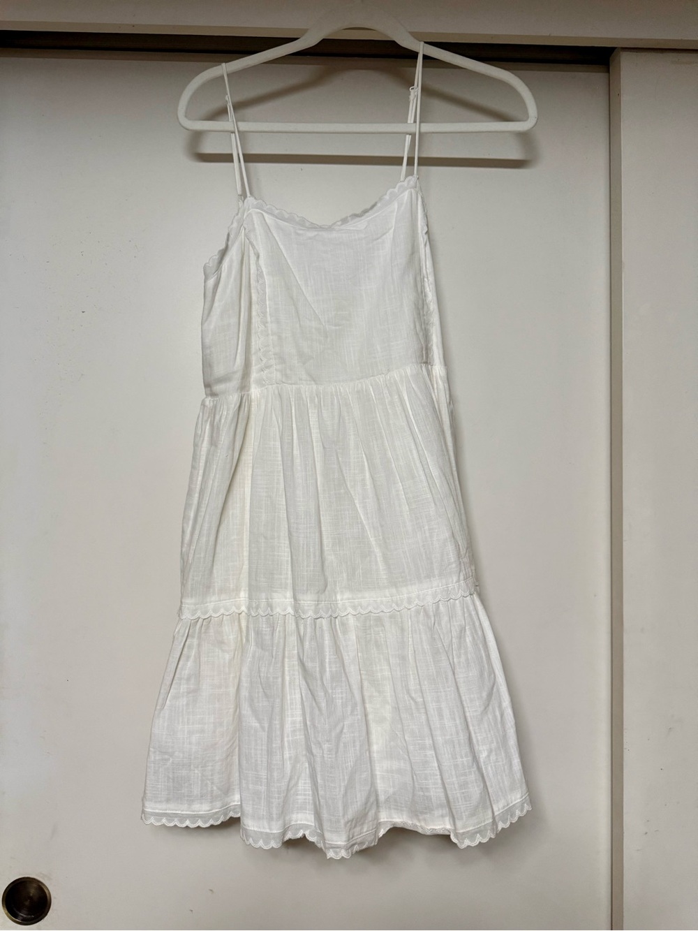 Newbury Kustom White Cotton Spaghetti-Strap Sundress